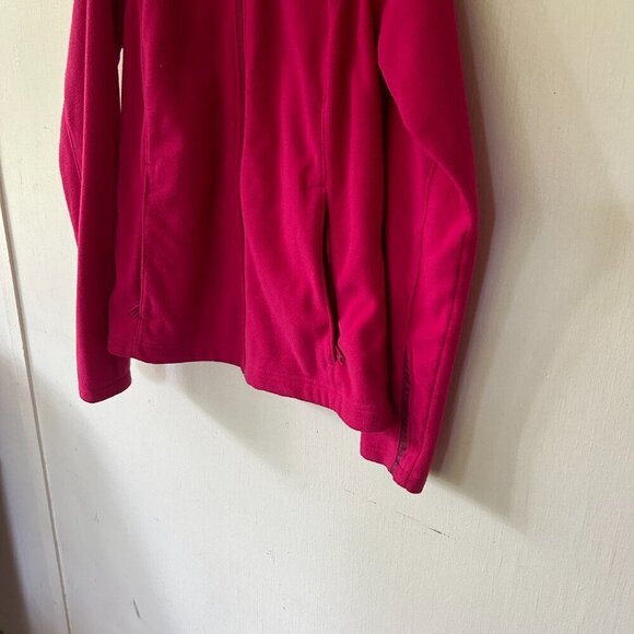 Columbia Fleece Jacket Womens Medium Pink Full Zip Pockets Barbiecore - Picture 3 of 7